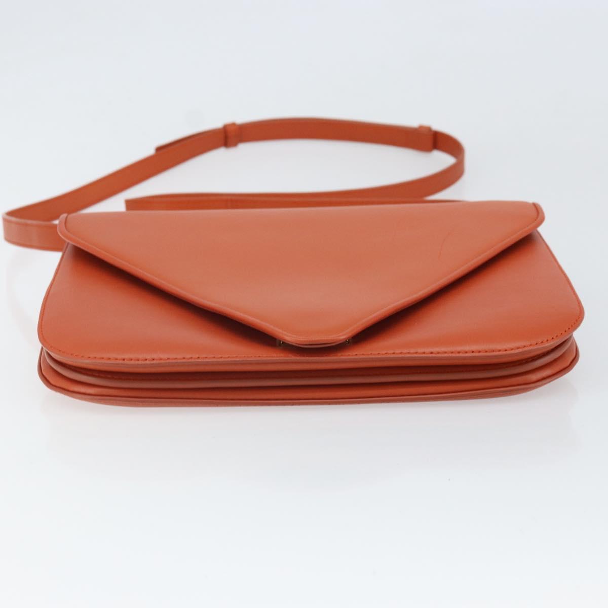 BOTTEGA VENETA Chain Shoulder Bag Leather 2way Brown Gold Auth 169800V