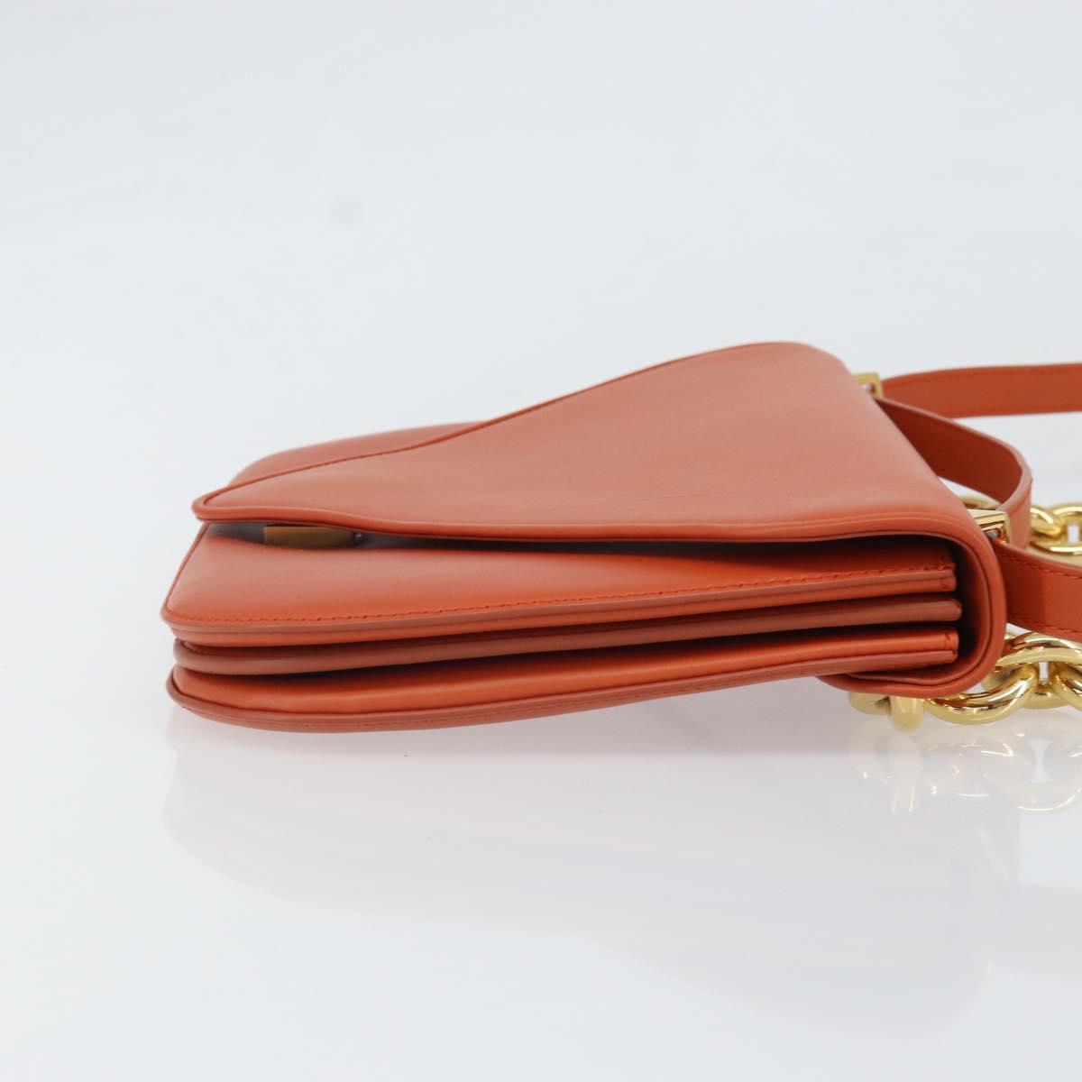 BOTTEGA VENETA Chain Shoulder Bag Leather 2way Brown Gold Auth 169800V