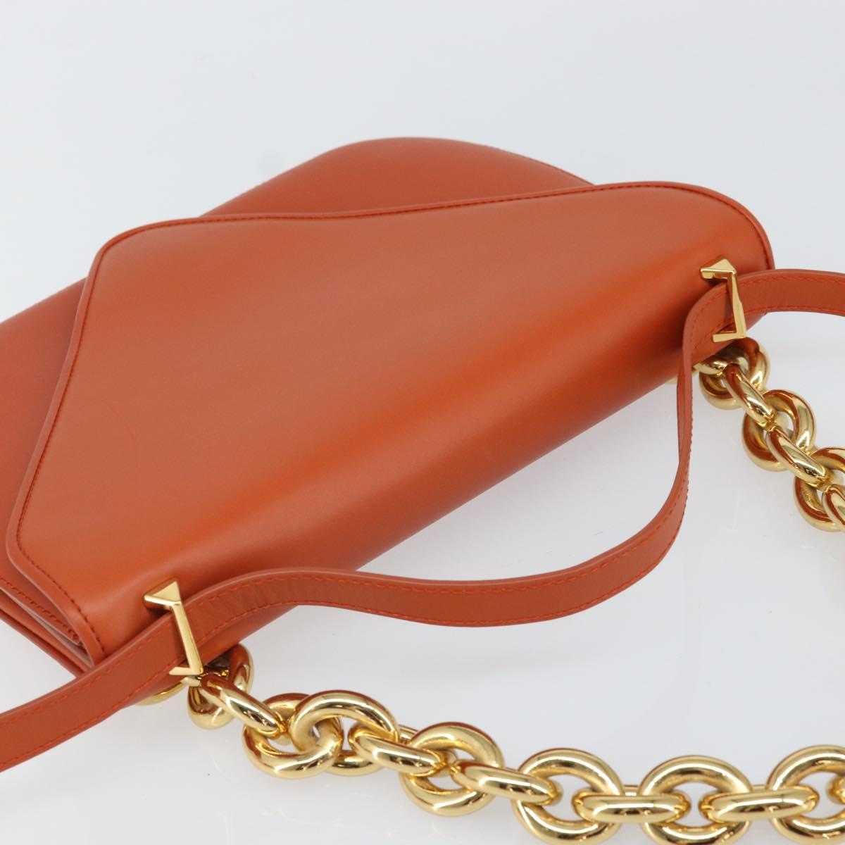 BOTTEGA VENETA Chain Shoulder Bag Leather 2way Brown Gold Auth 169800V