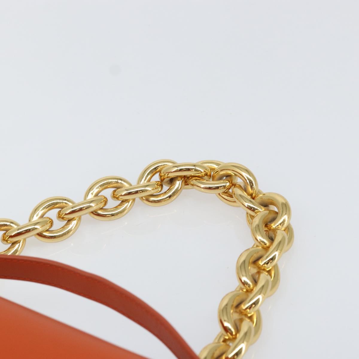 BOTTEGA VENETA Chain Shoulder Bag Leather 2way Brown Gold Auth 169800V