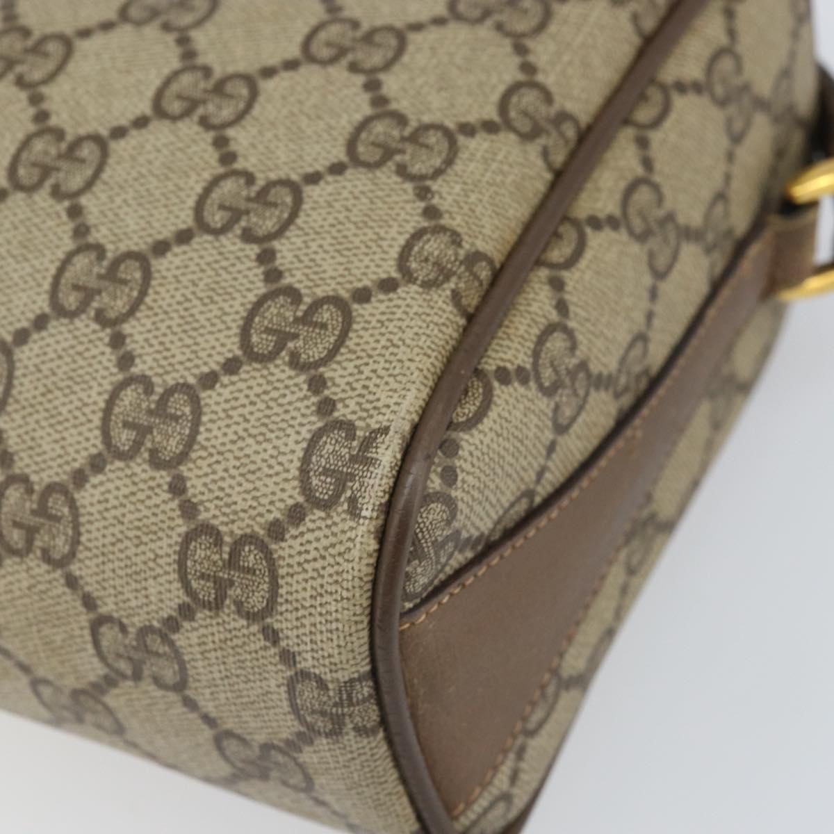 GUCCI GG Supreme Web Sherry Line Bag PVC Beige Gold 89 02 017 Auth 169801