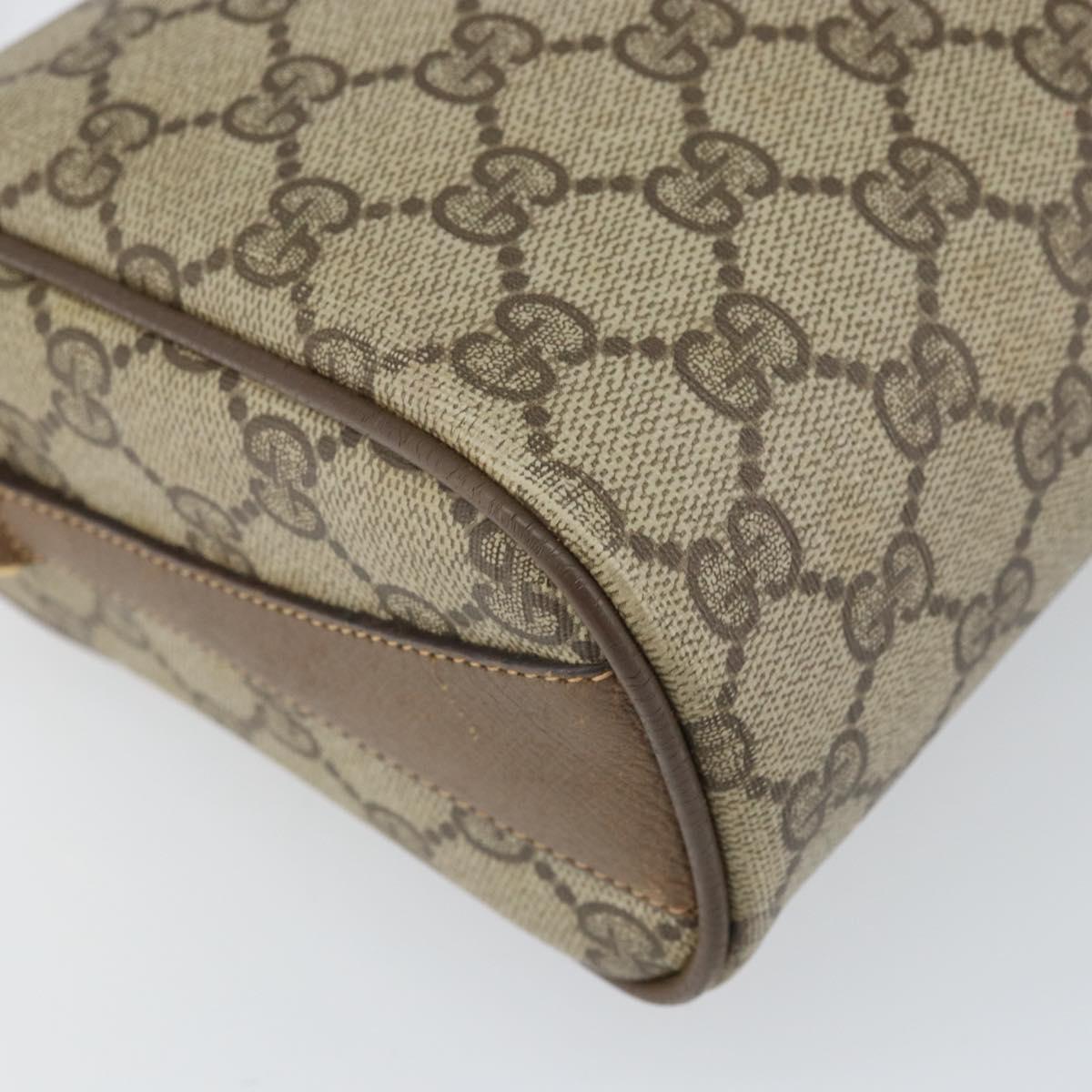 GUCCI GG Supreme Web Sherry Line Bag PVC Beige Gold 89 02 017 Auth 169801