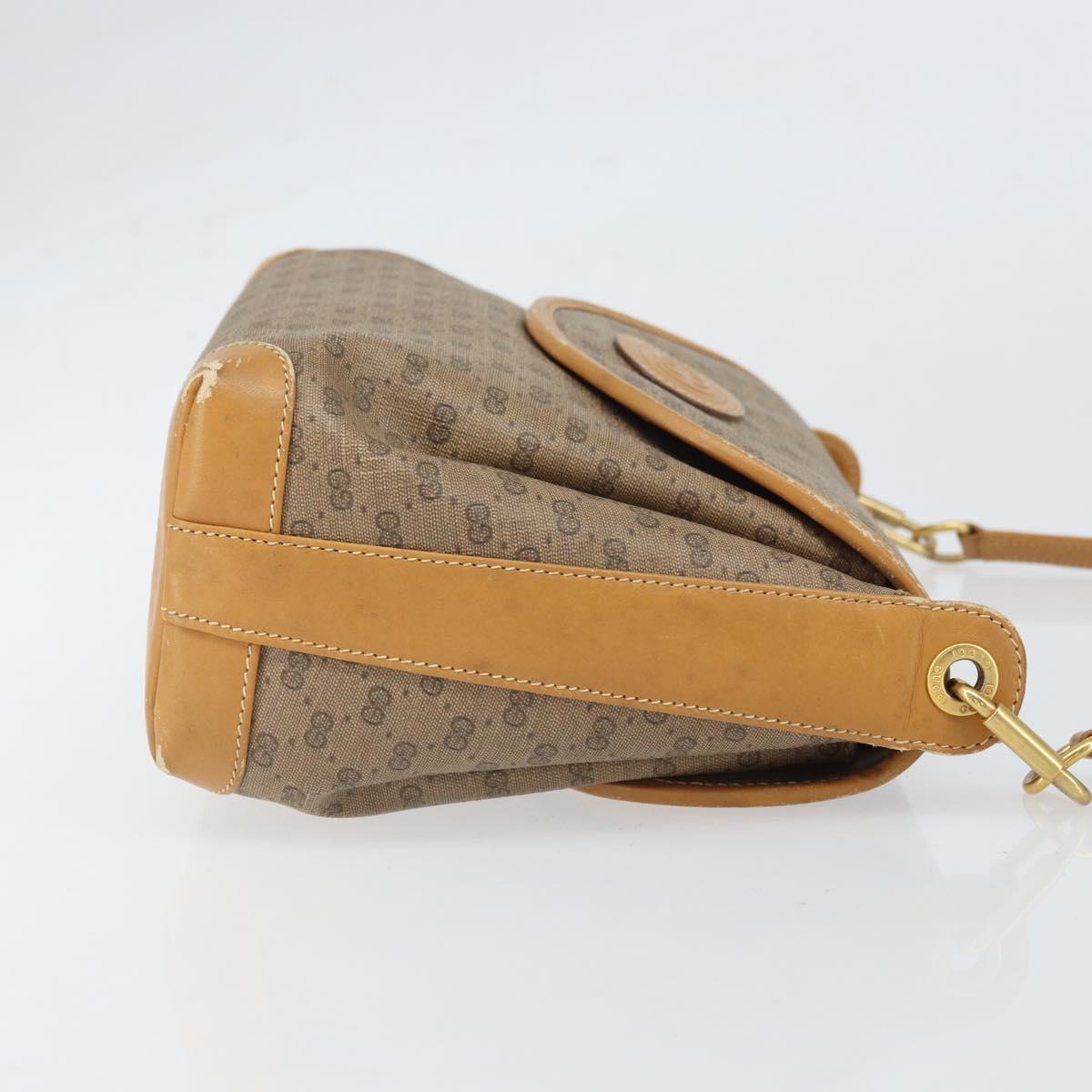 GUCCI Micro GG Supreme Shoulder Bag PVC Beige Gold 001 099 4084 Auth 169812