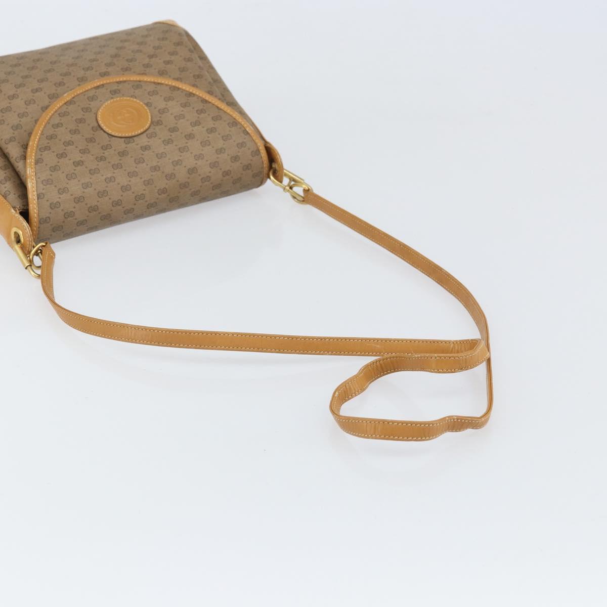 GUCCI Micro GG Supreme Shoulder Bag PVC Beige Gold 001 099 4084 Auth 169812