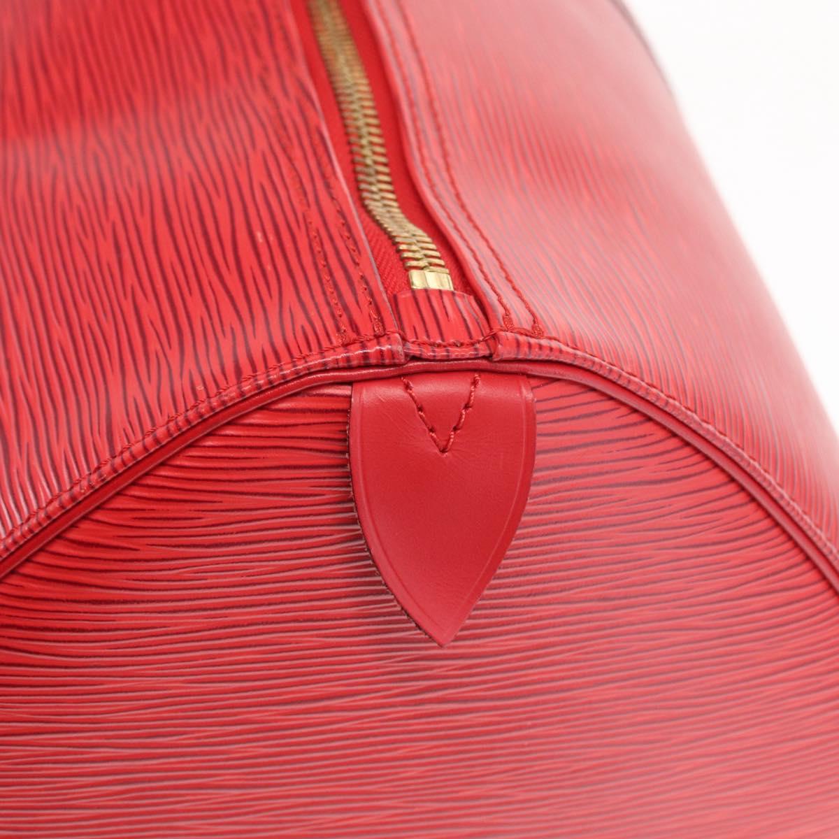 LOUIS VUITTON Epi Keepall 55 Boston Bag Red M42957 LV Auth 169814V