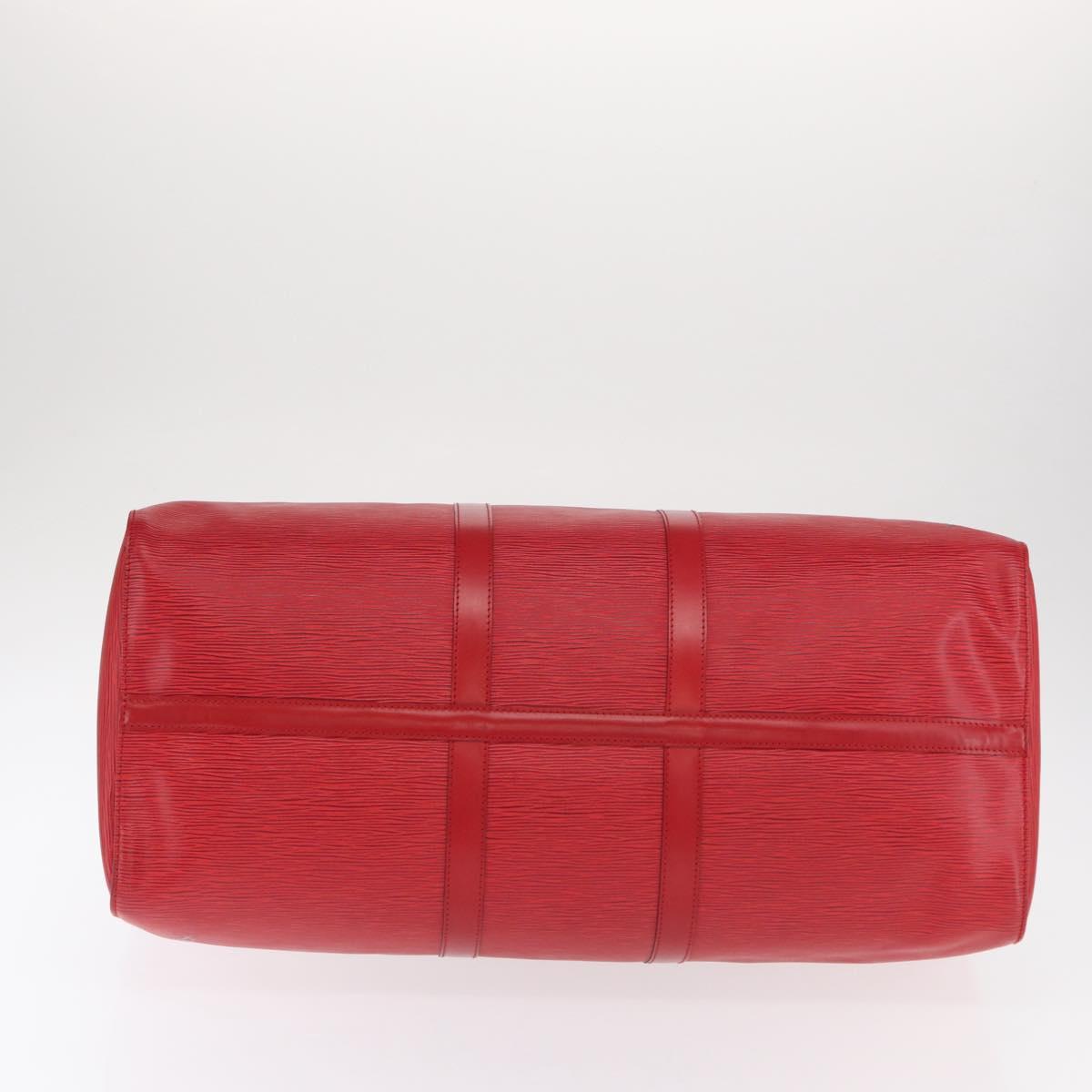 LOUIS VUITTON Epi Keepall 55 Boston Bag Red M42957 LV Auth 169814V