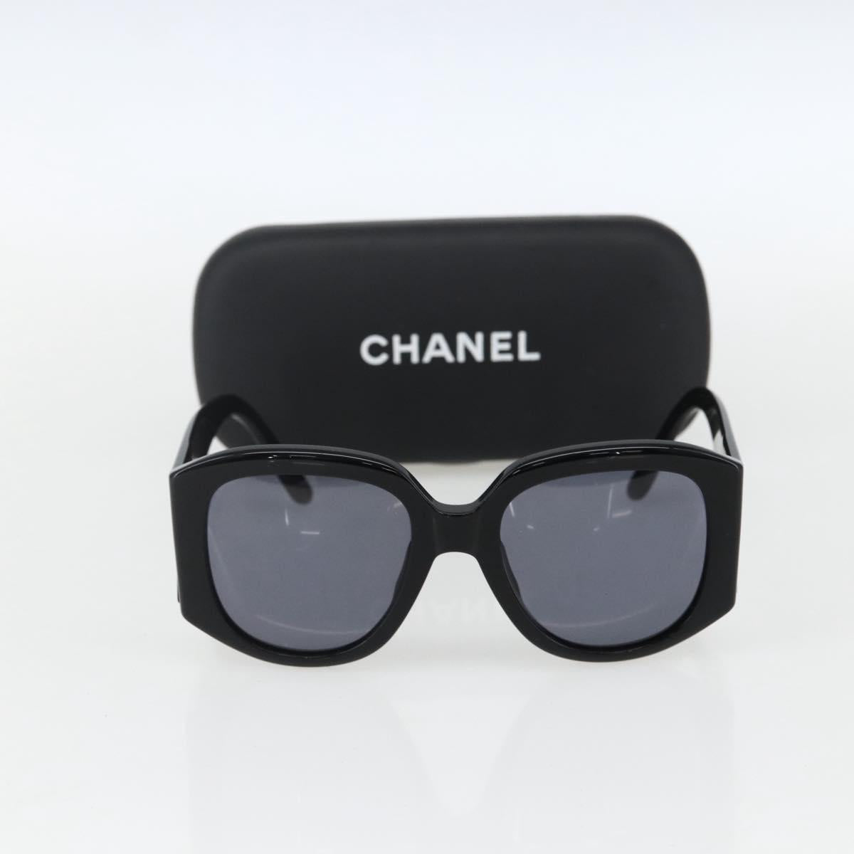 CHANEL Sunglasses plastic Black CC Auth 169816V