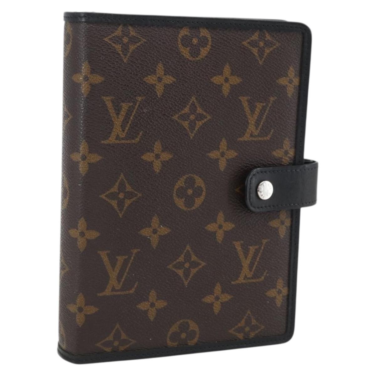 LOUIS VUITTON Monogram Macassar Agenda MM Day Planner Cover R21084 Auth 169817V
