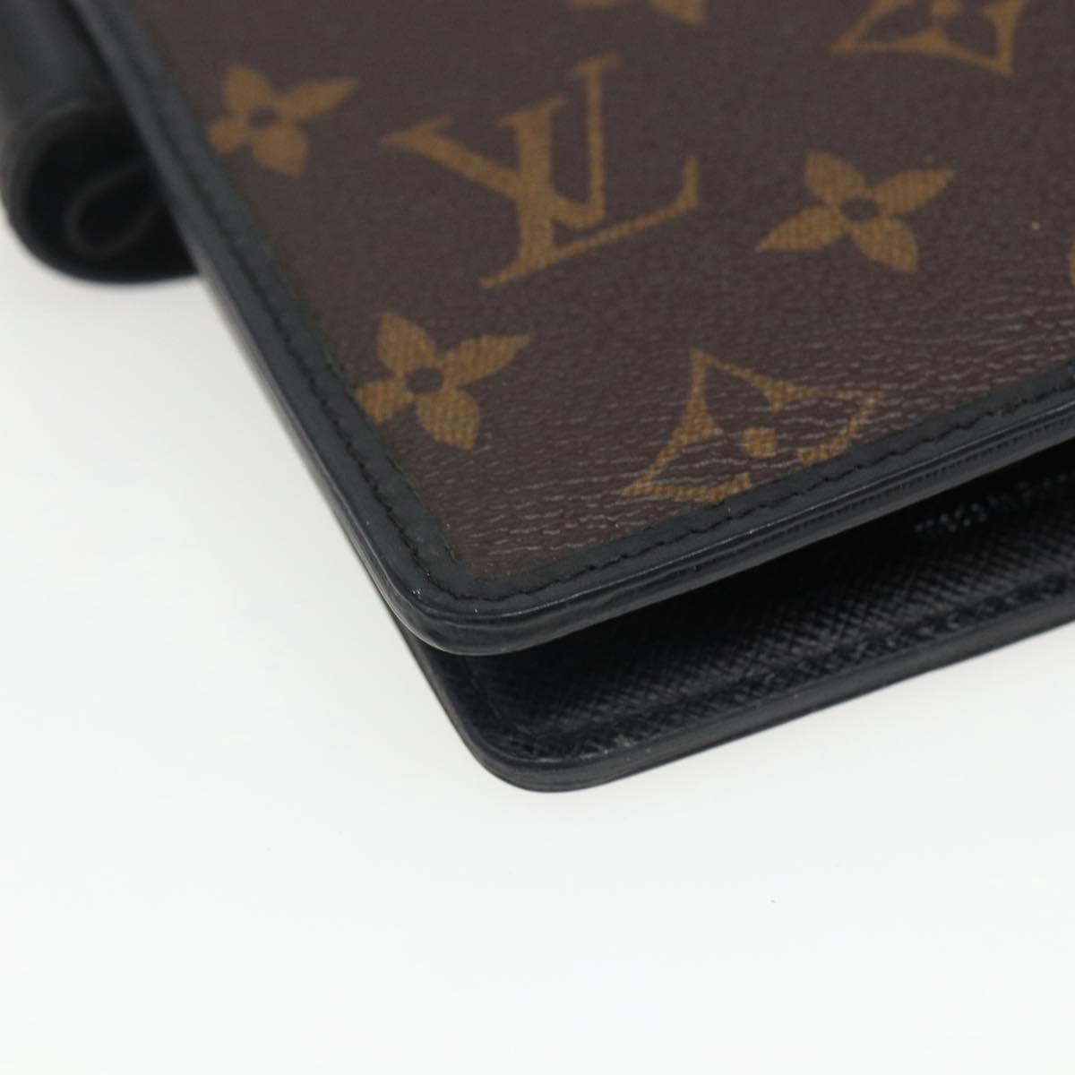 LOUIS VUITTON Monogram Macassar Agenda MM Day Planner Cover R21084 Auth 169817V