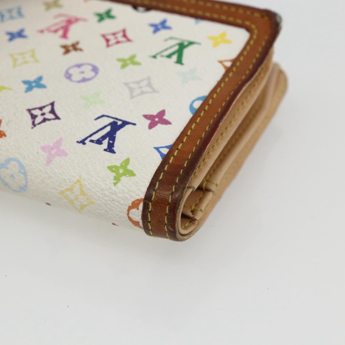 LOUIS VUITTON Multicolor Porte MonnaieViennois Wallet White M92987 Auth 169820