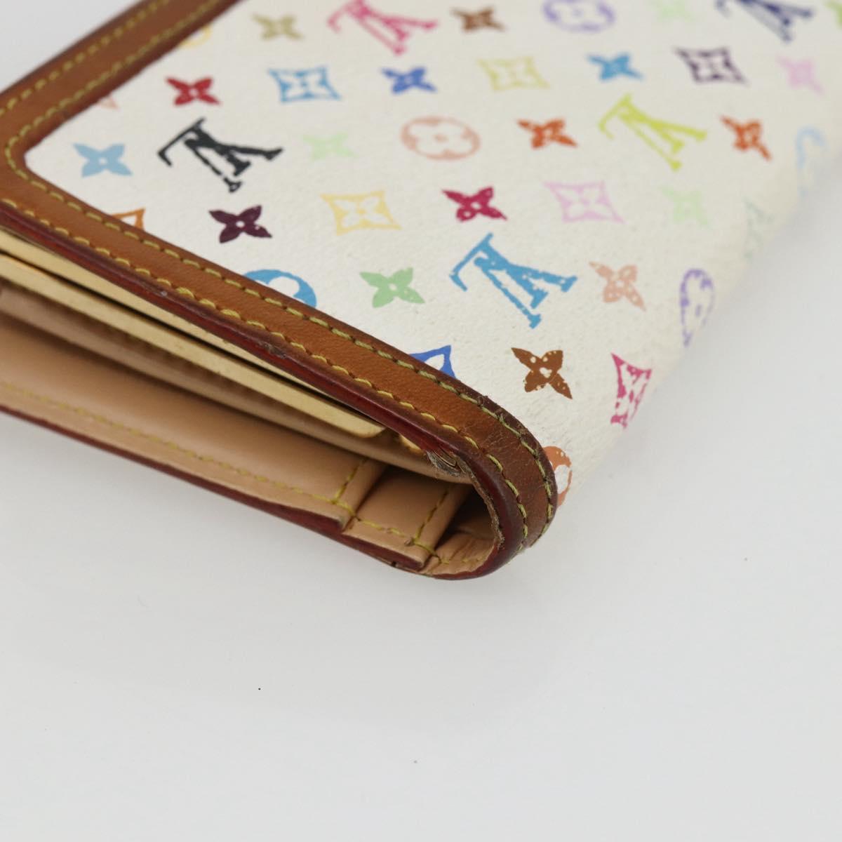 LOUIS VUITTON Multicolor Porte MonnaieViennois Wallet White M92987 Auth 169820