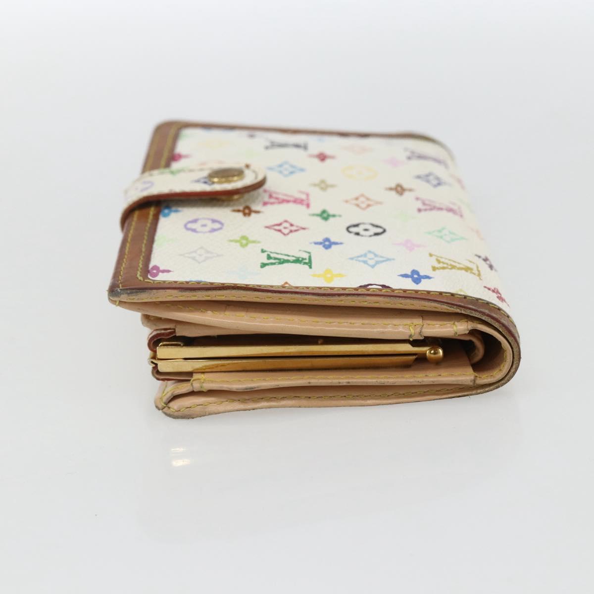 LOUIS VUITTON Multicolor Porte MonnaieViennois Wallet White M92987 Auth 169820