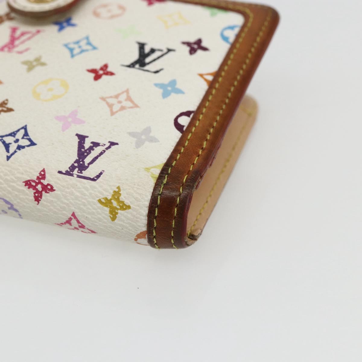 LOUIS VUITTON Multicolor Porte MonnaieViennois Wallet White M92987 Auth 169820