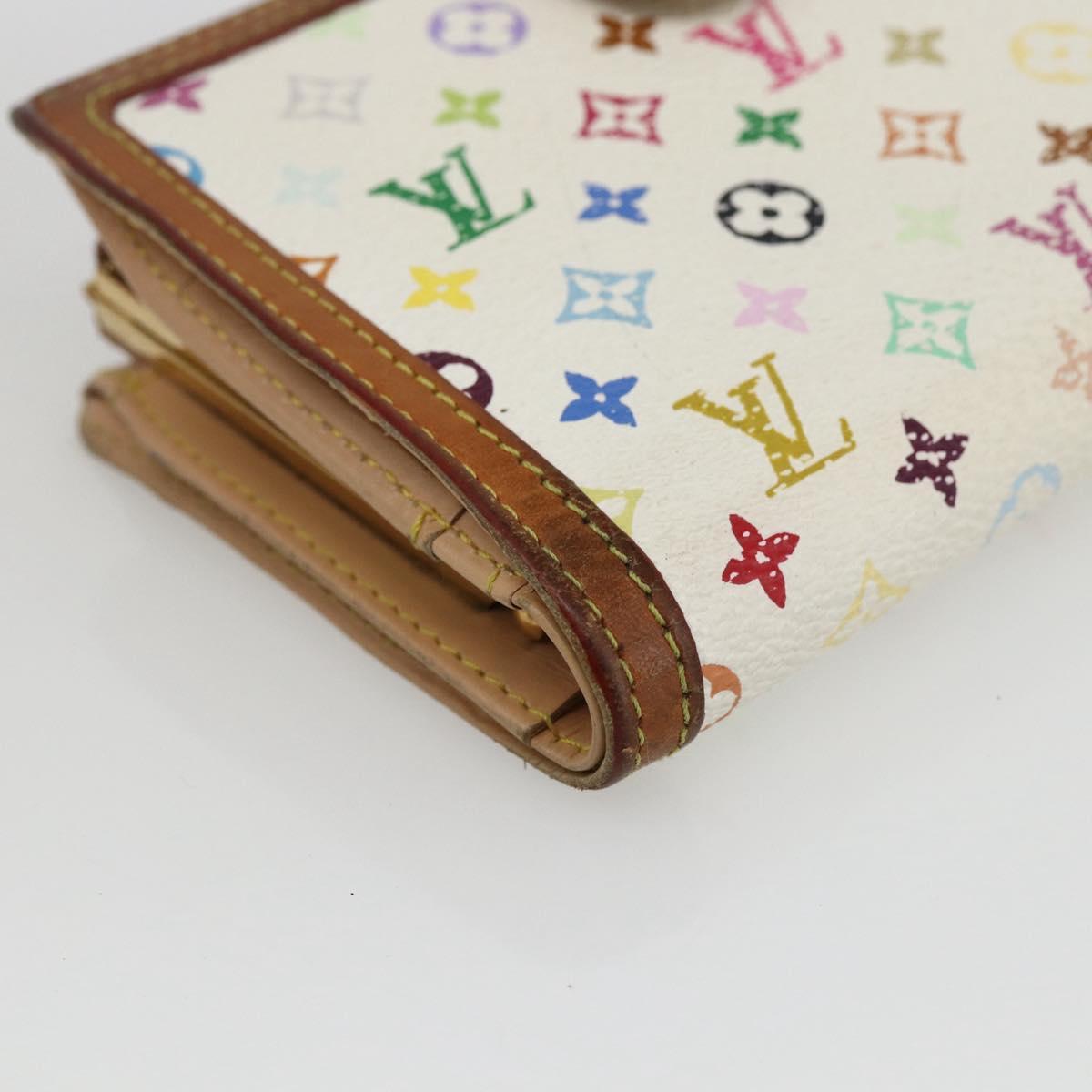 LOUIS VUITTON Multicolor Porte MonnaieViennois Wallet White M92987 Auth 169820
