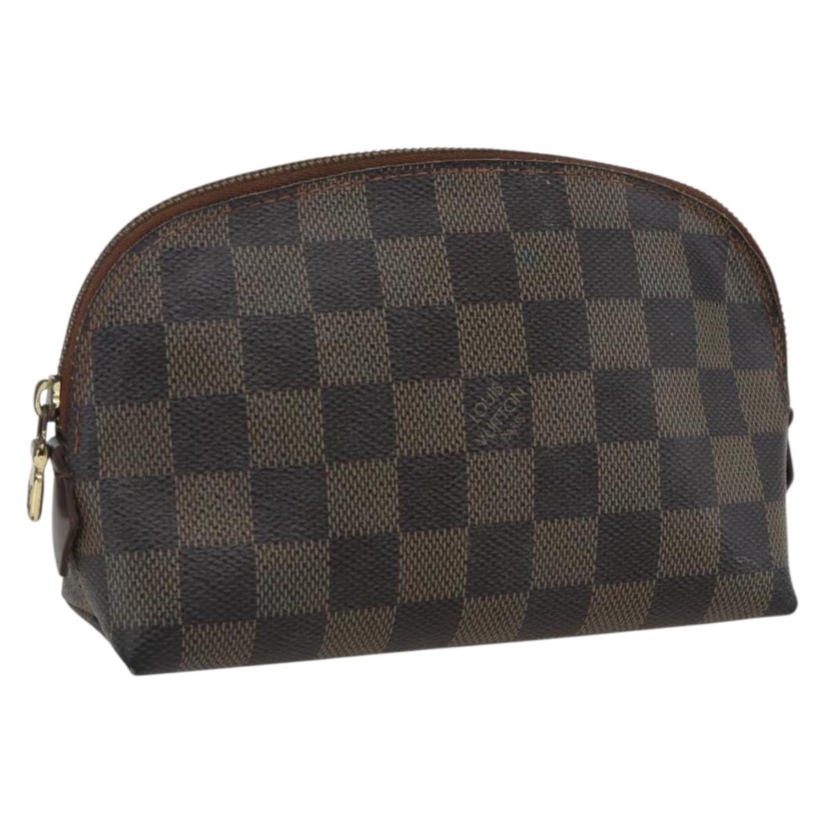 LOUIS VUITTON Damier Ebene Pochette Cosmetic PM Pouch N47516 LV Auth 169824