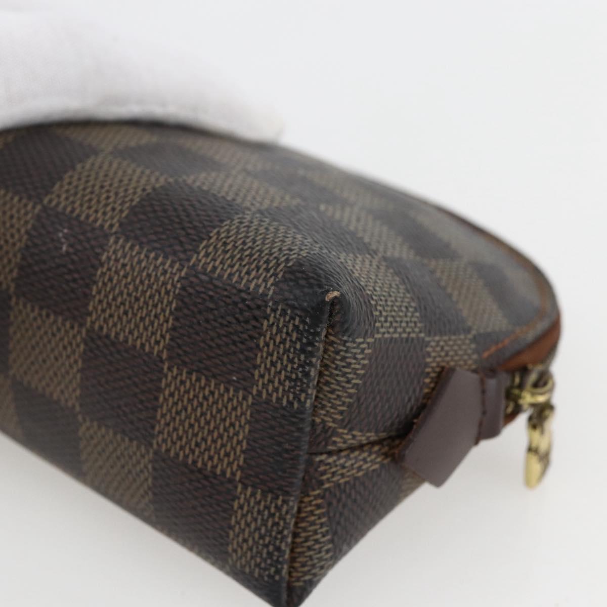 LOUIS VUITTON Damier Ebene Pochette Cosmetic PM Pouch N47516 LV Auth 169824
