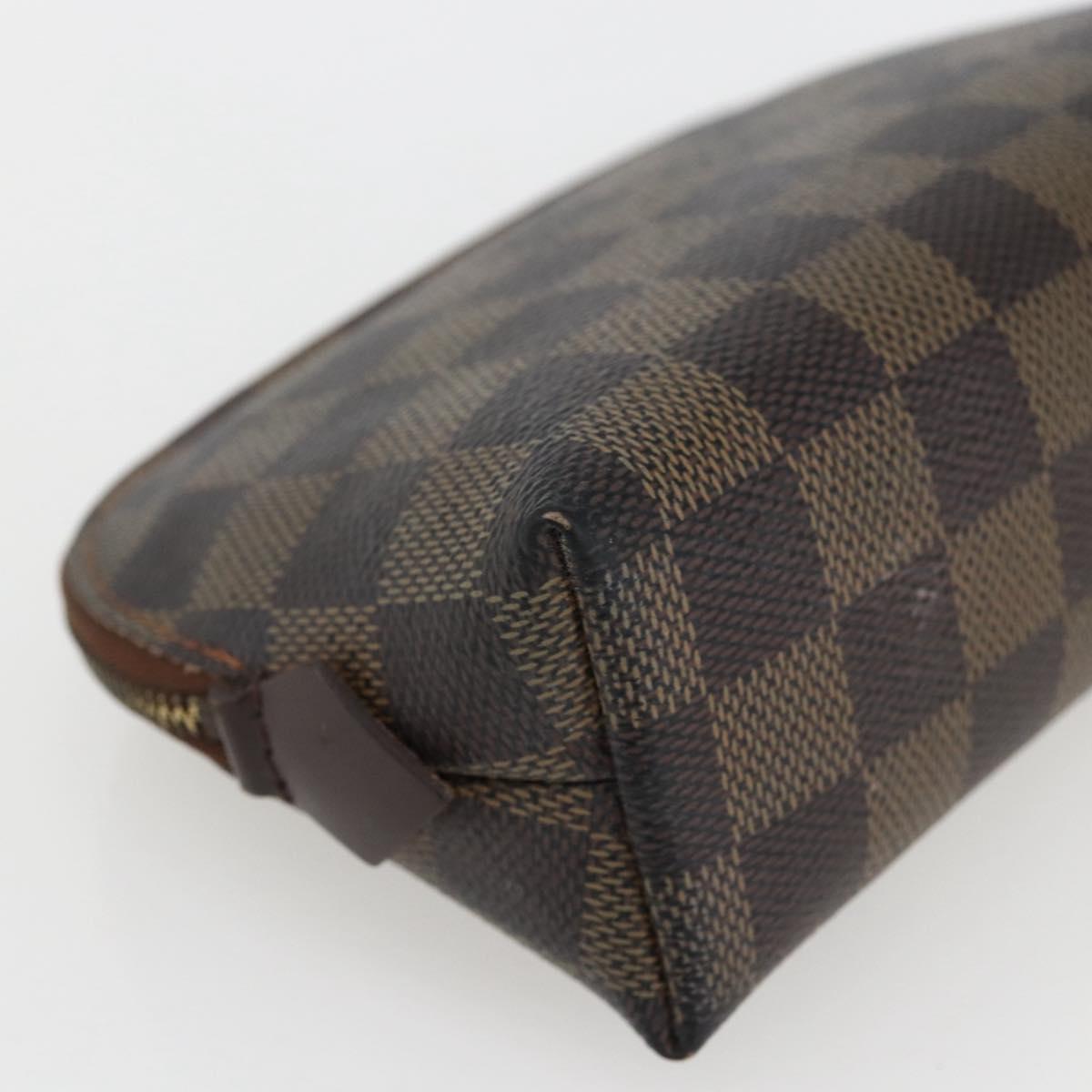 LOUIS VUITTON Damier Ebene Pochette Cosmetic PM Pouch N47516 LV Auth 169824