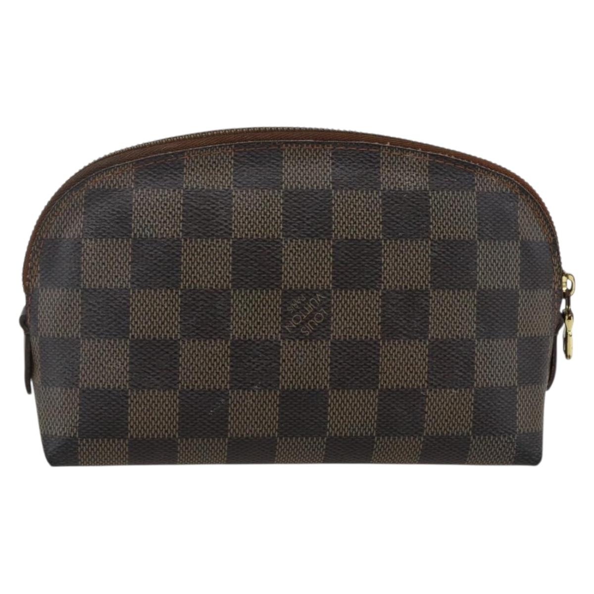 LOUIS VUITTON Damier Ebene Pochette Cosmetic PM Pouch N47516 LV Auth 169824