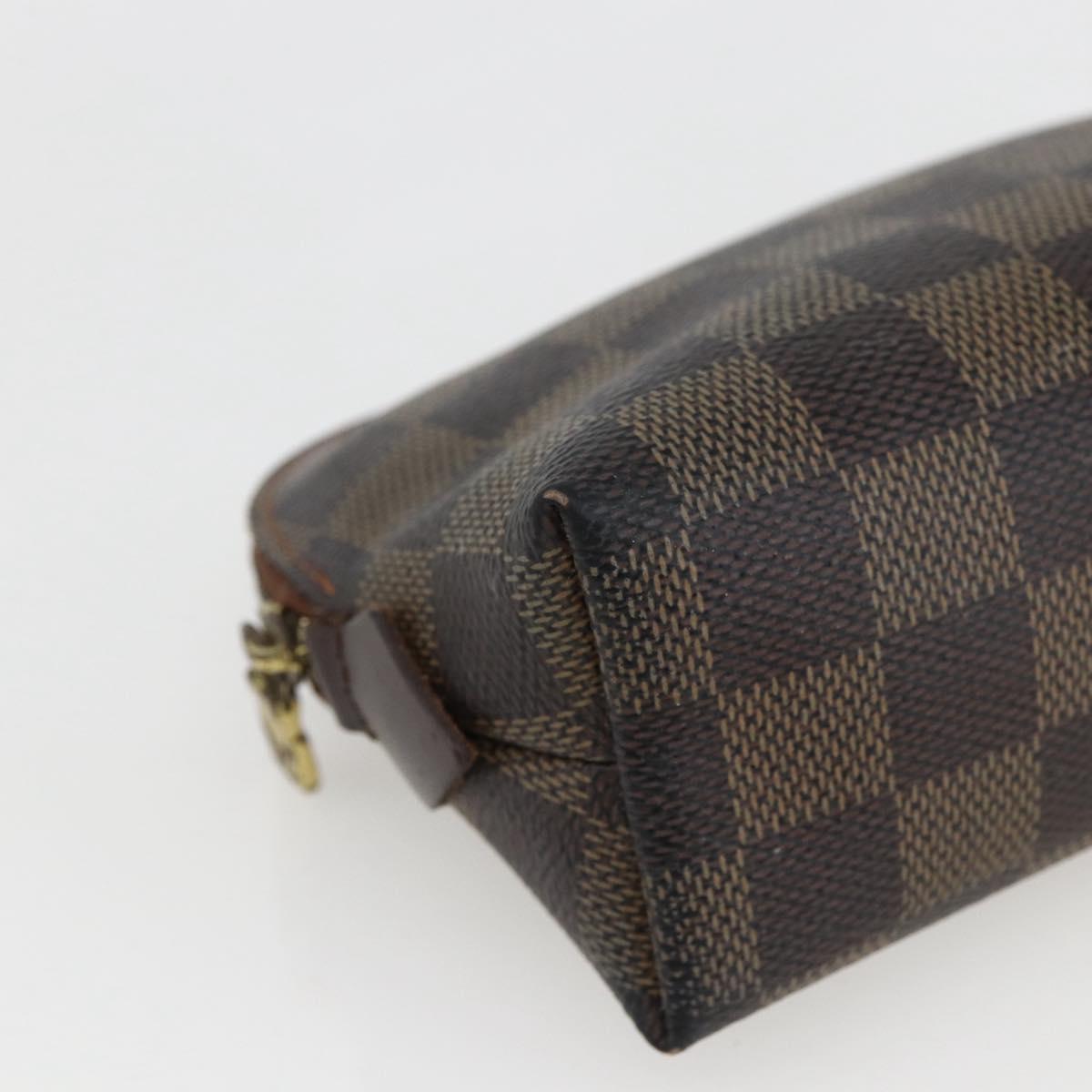 LOUIS VUITTON Damier Ebene Pochette Cosmetic PM Pouch N47516 LV Auth 169824