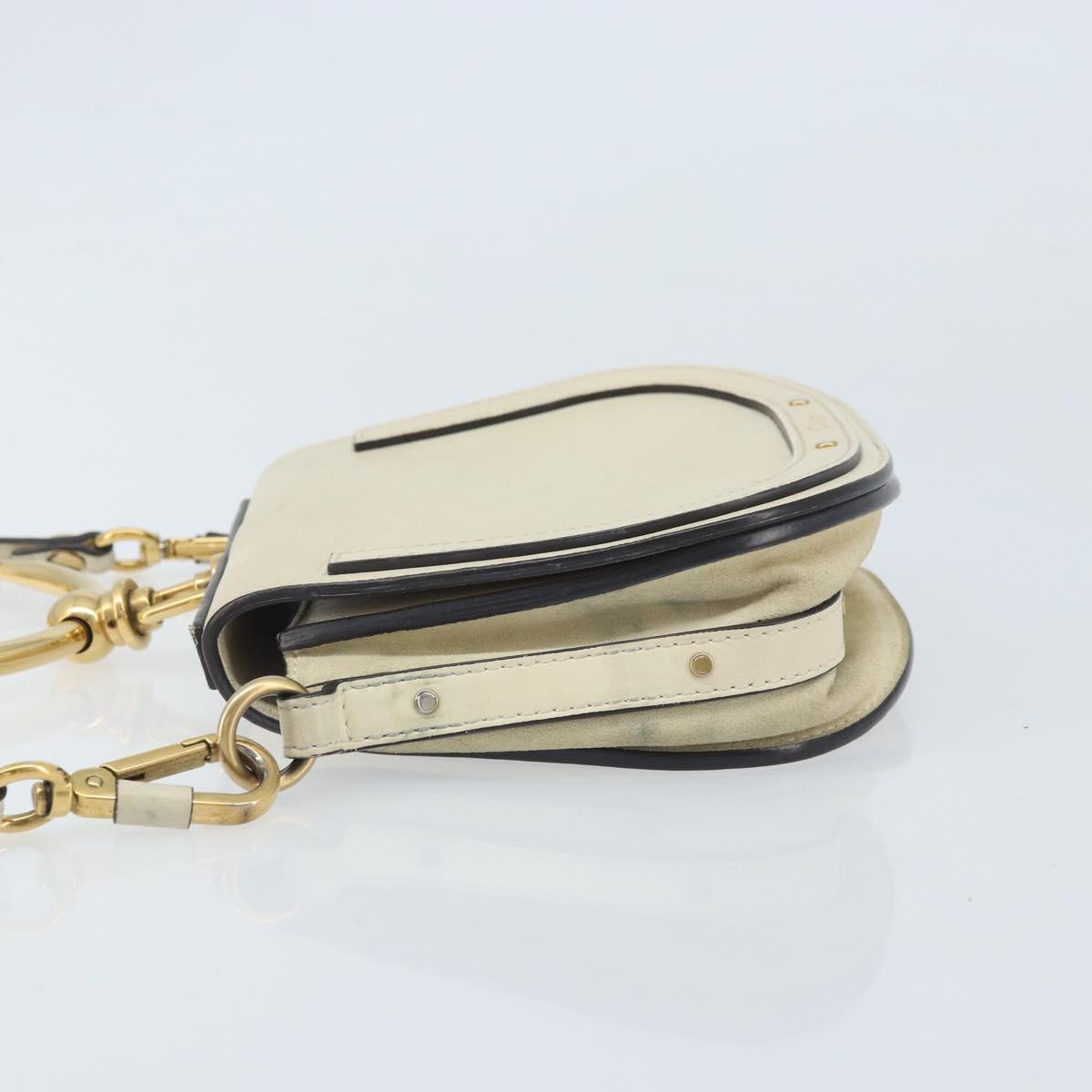 Chloe Nile Hand Bag Leather 2way Ivory Gold Auth 169835