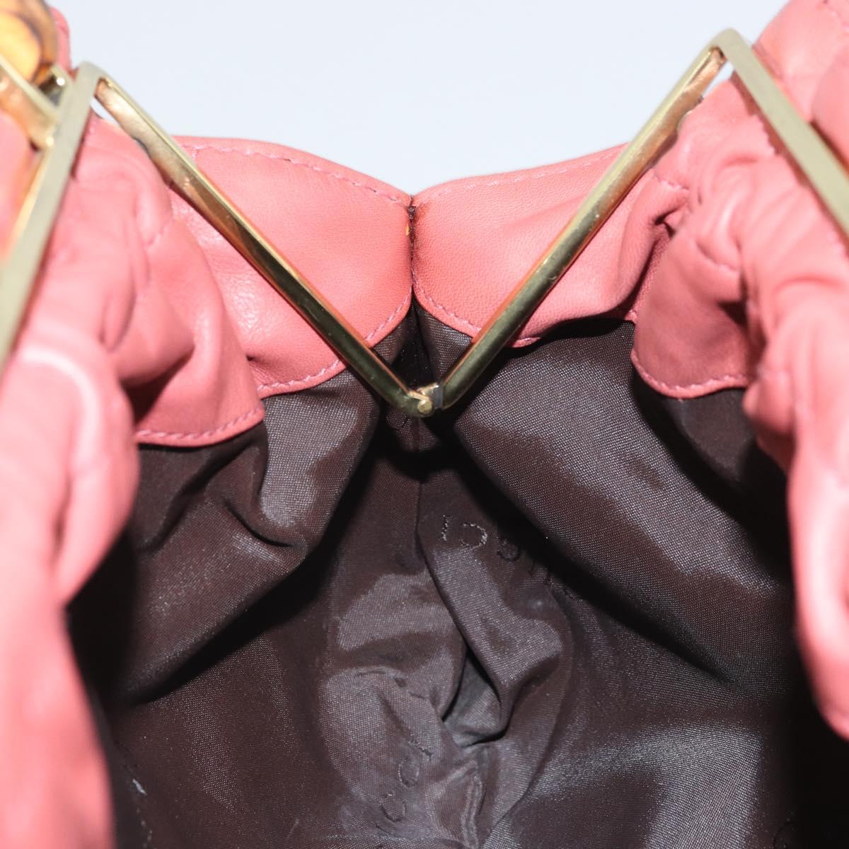 GUCCI Bamboo Hand Bag Leather Pink Gold 95231 Auth 169845V