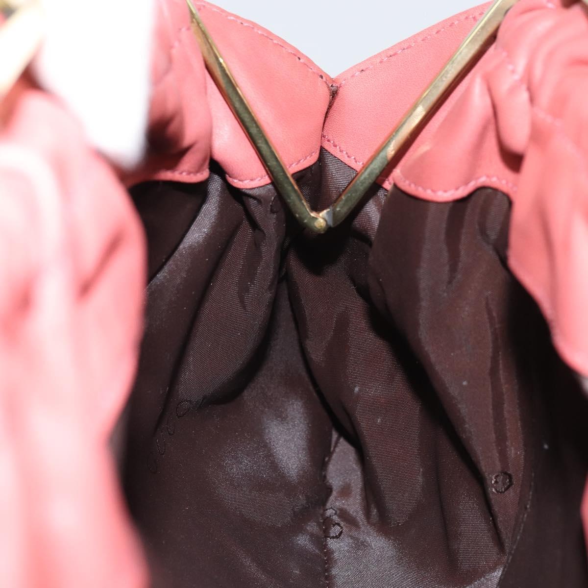 GUCCI Bamboo Hand Bag Leather Pink Gold 95231 Auth 169845V