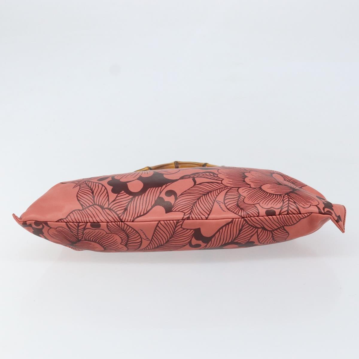 GUCCI Bamboo Hand Bag Leather Pink Gold 95231 Auth 169845V