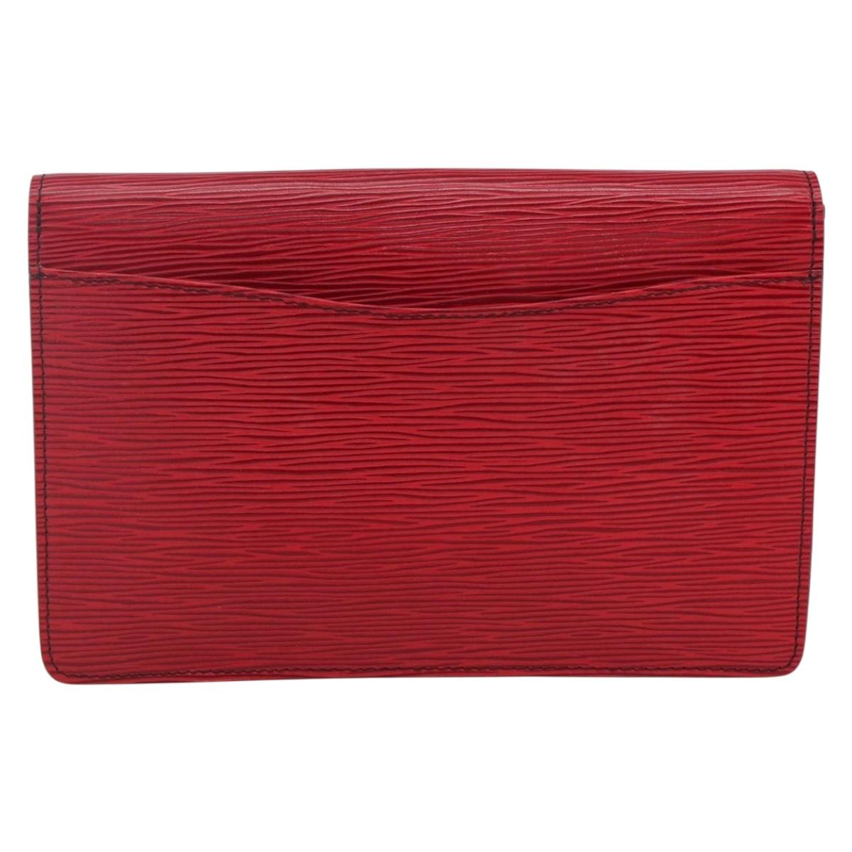 LOUIS VUITTON Epi Montaigne 23 Clutch Bag Red M52667 LV Auth 169852