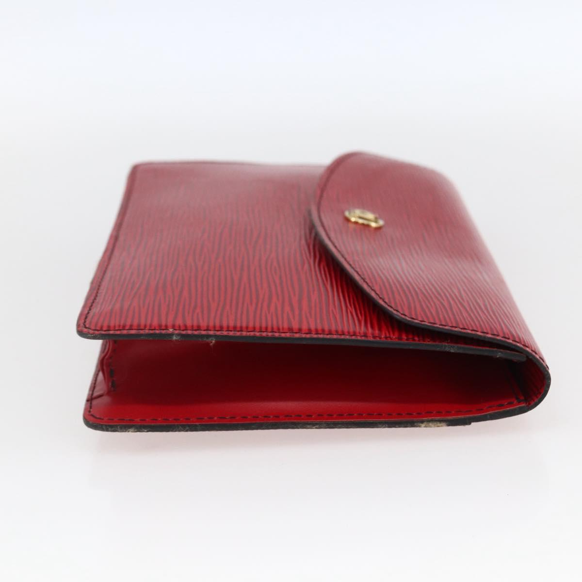 LOUIS VUITTON Epi Montaigne 23 Clutch Bag Red M52667 LV Auth 169852