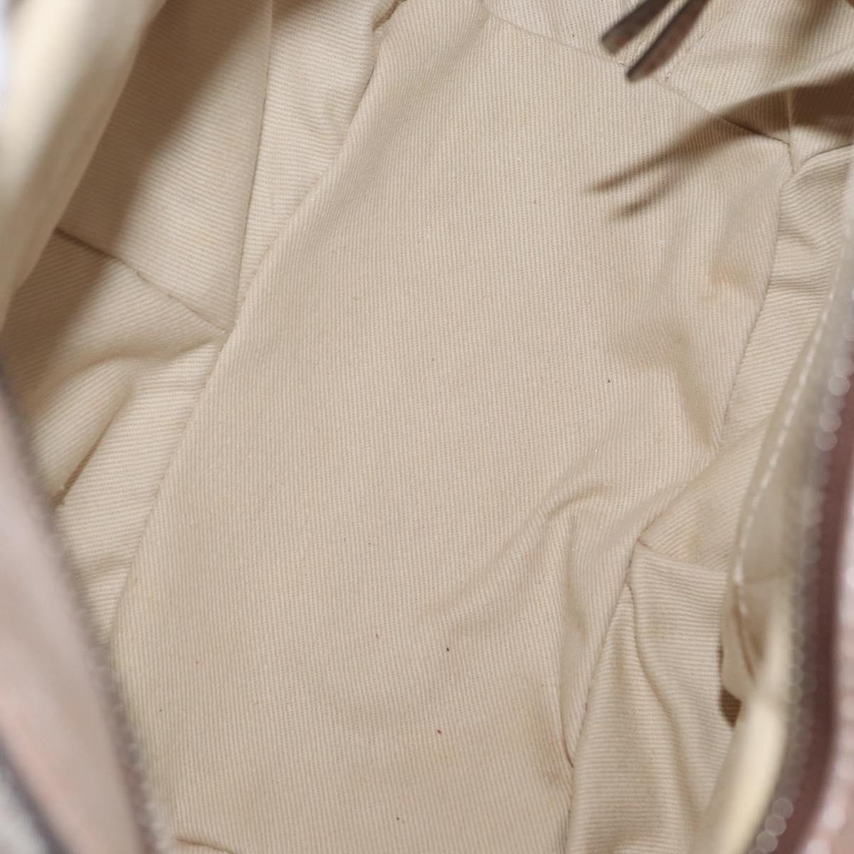 CELINE Bitter Sweet Hand Bag Leather Silver Auth 169857