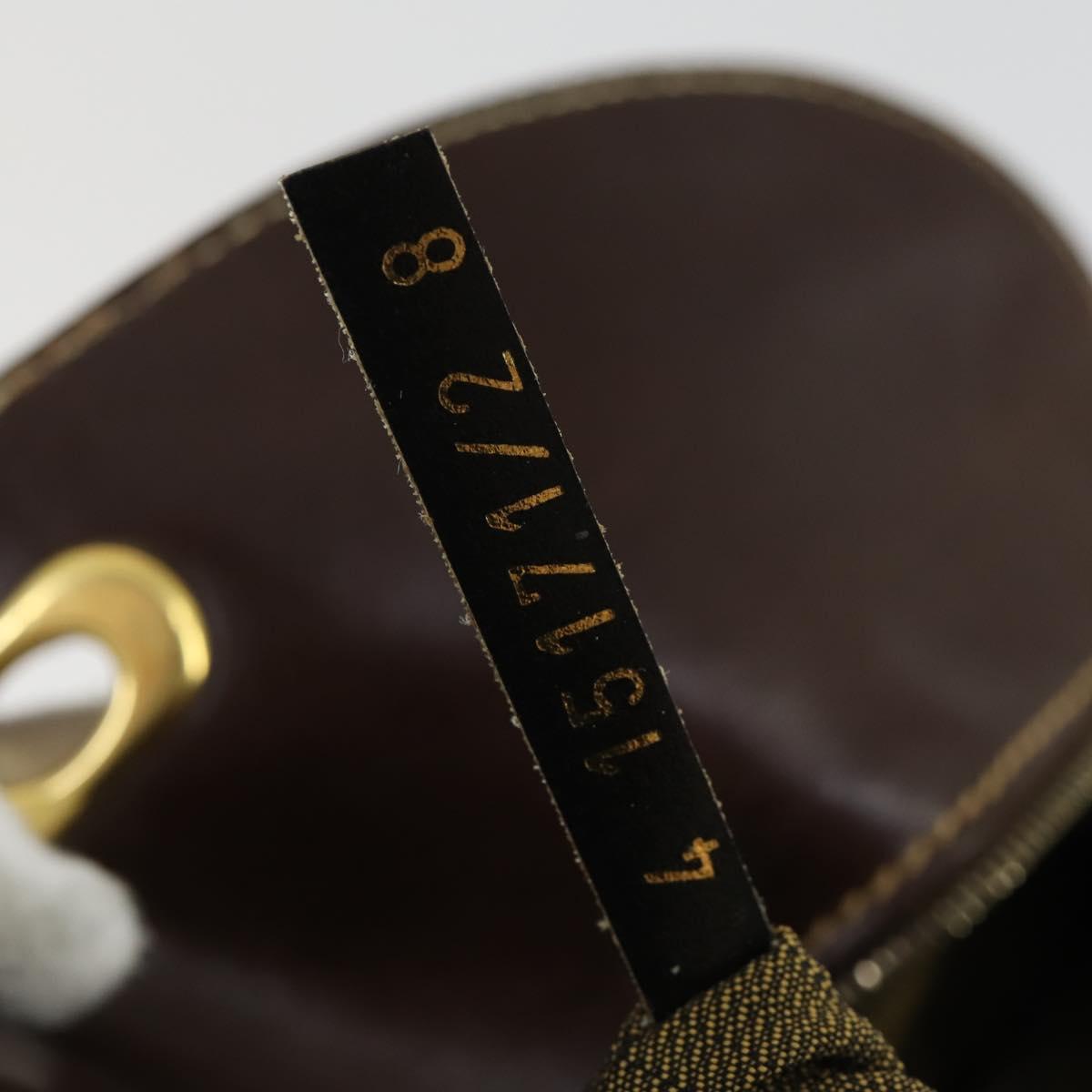 FENDI Zucca Canvas Shoulder Bag Black Brown Auth 169866