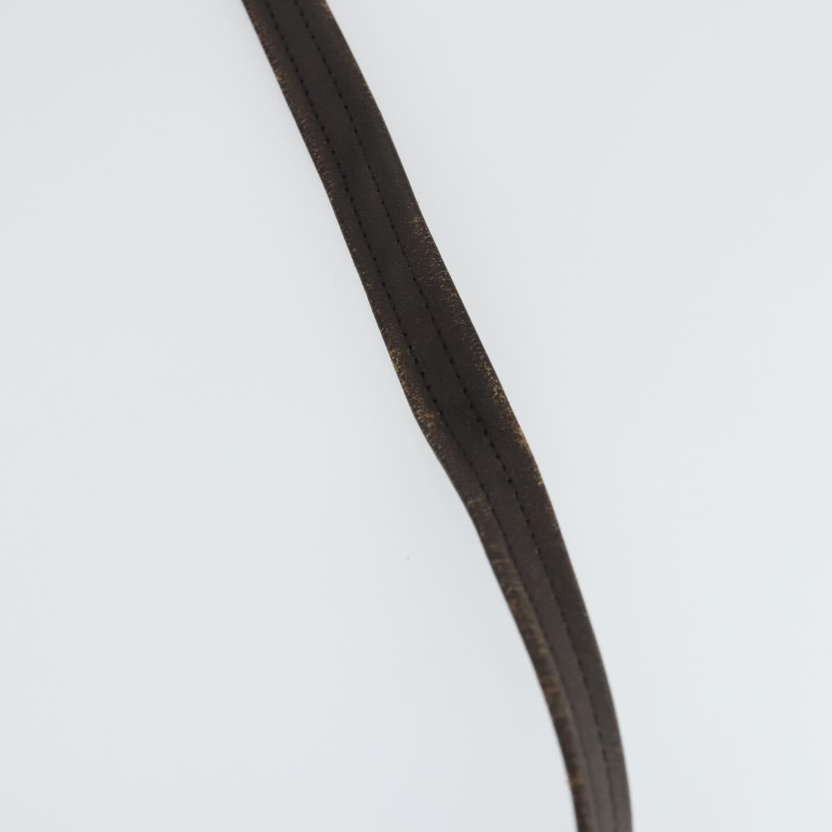 FENDI Zucca Canvas Shoulder Bag Black Brown Auth 169866