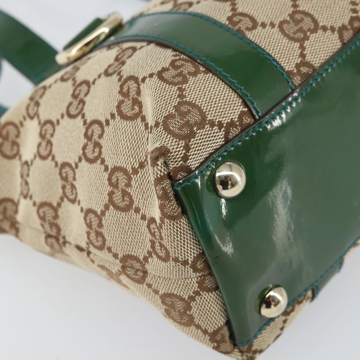 GUCCI Abbey GG Canvas Hand Bag Beige Gold 141471 Auth 169868