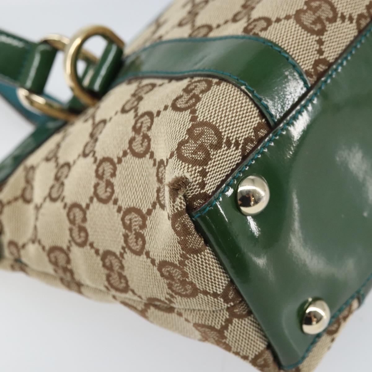 GUCCI Abbey GG Canvas Hand Bag Beige Gold 141471 Auth 169868