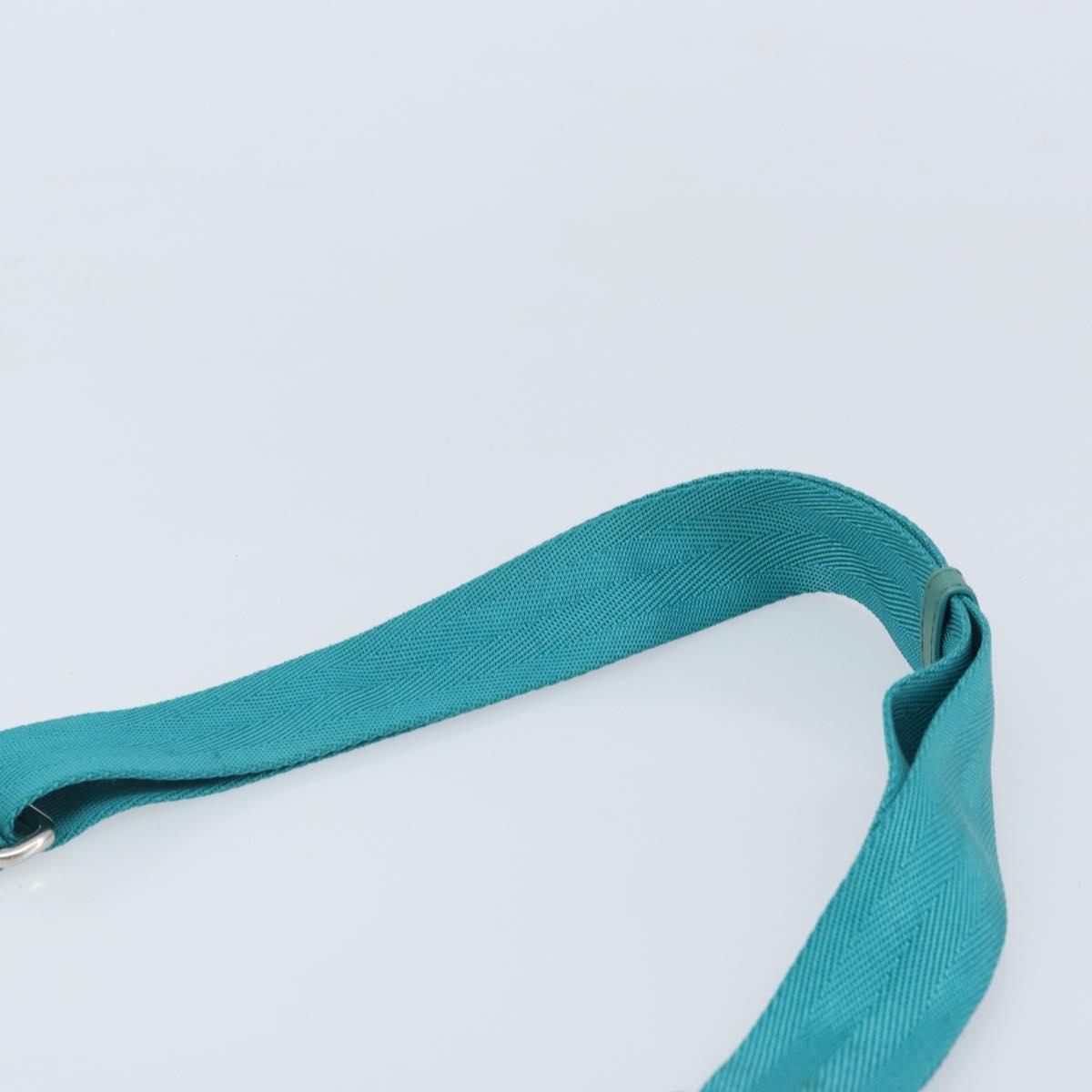 PRADA Shoulder Bag Nylon Light Blue Silver Auth 169875