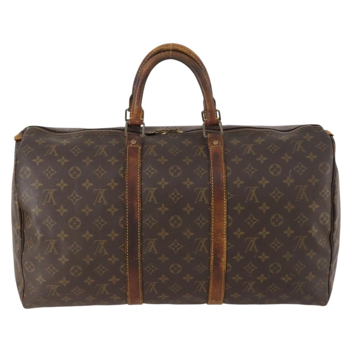LOUIS VUITTON Monogram Keepall 50 Boston Bag M41426 LV Auth 169886