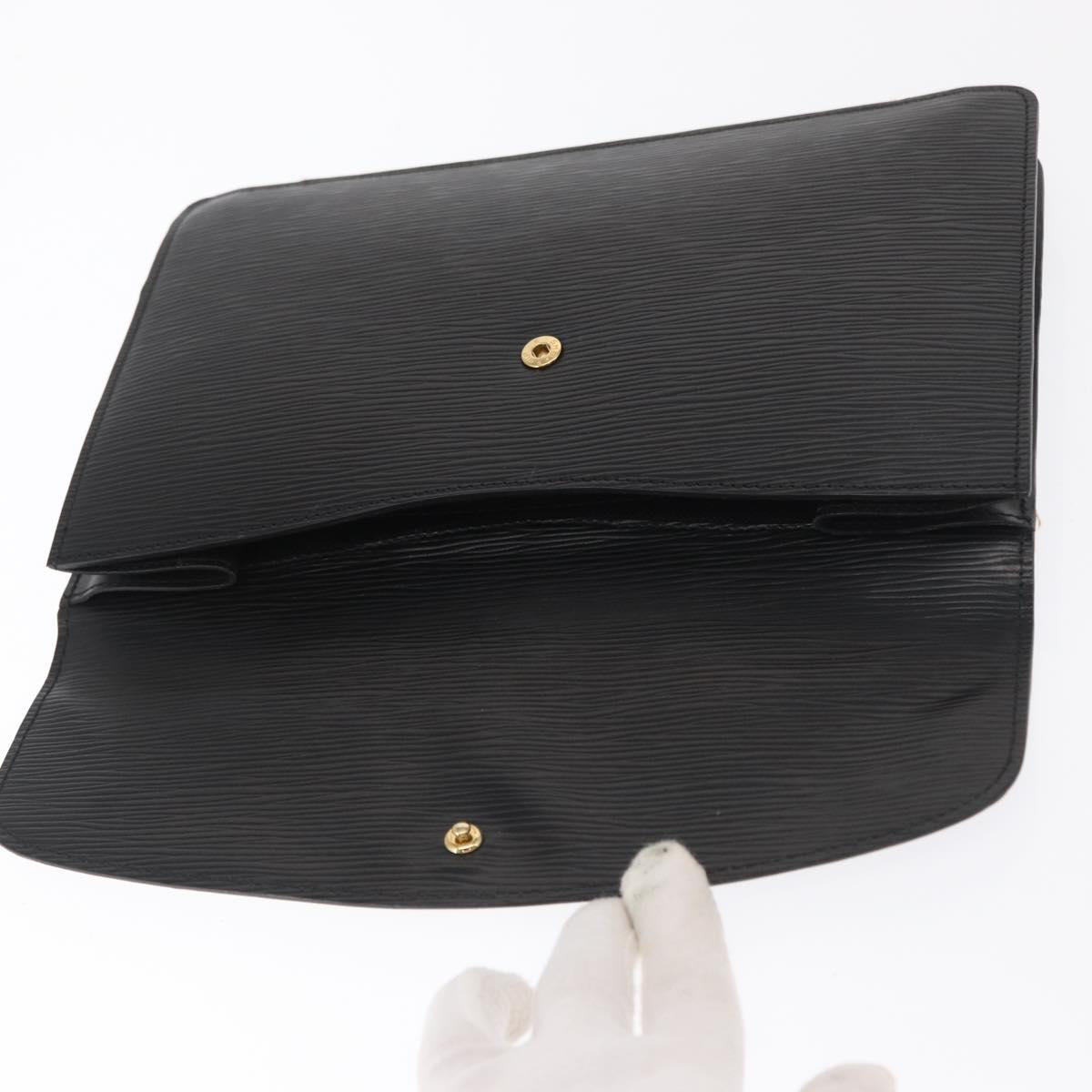LOUIS VUITTON Epi Montaigne 27 Clutch Bag Black M52652 LV Auth 169888