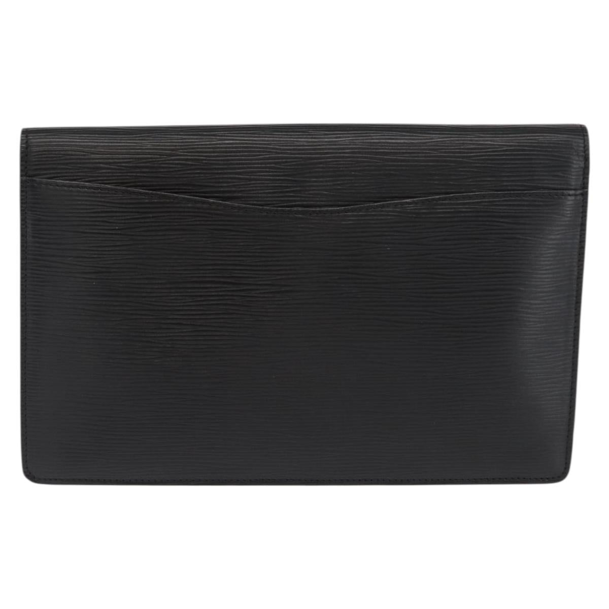 LOUIS VUITTON Epi Montaigne 27 Clutch Bag Black M52652 LV Auth 169888