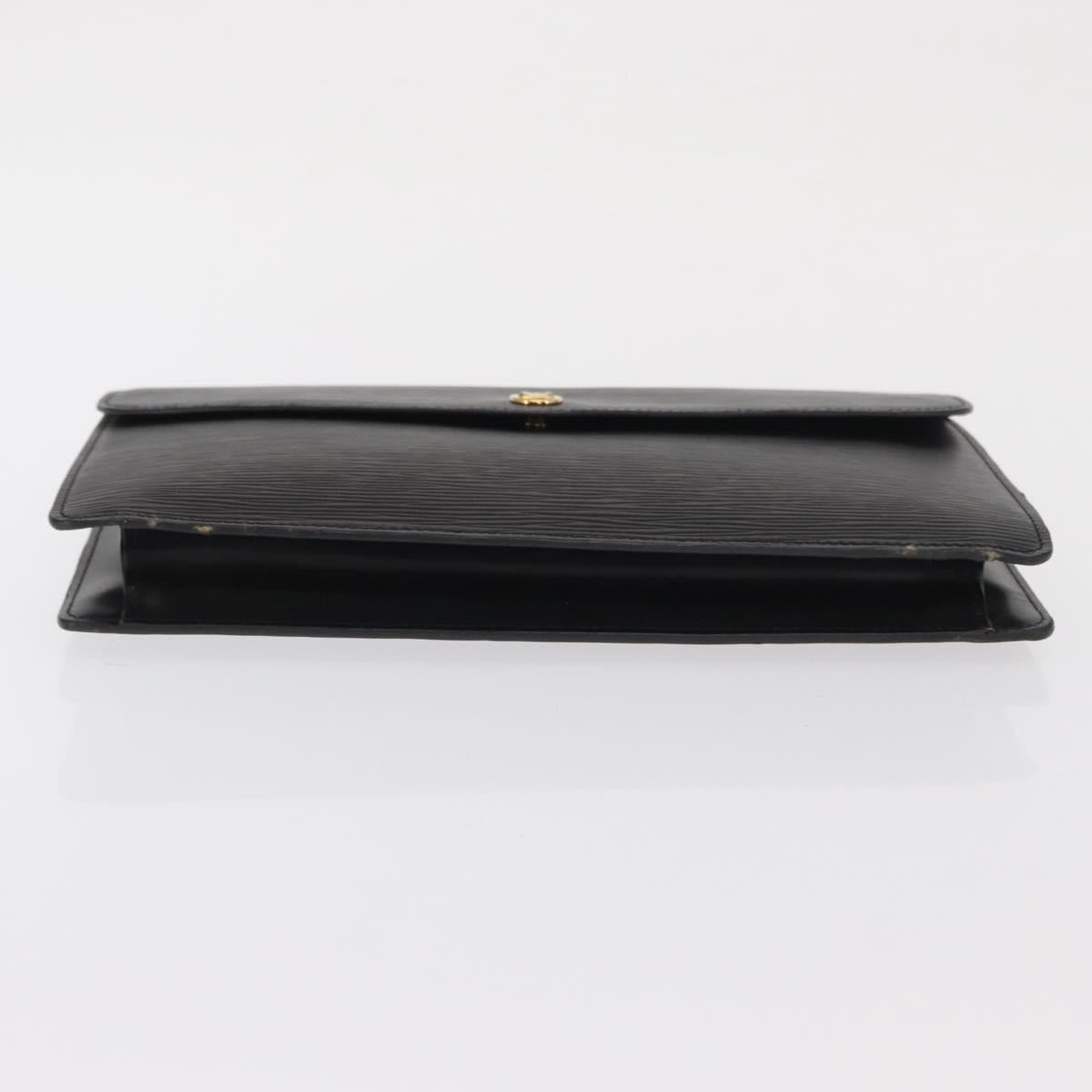 LOUIS VUITTON Epi Montaigne 27 Clutch Bag Black M52652 LV Auth 169888