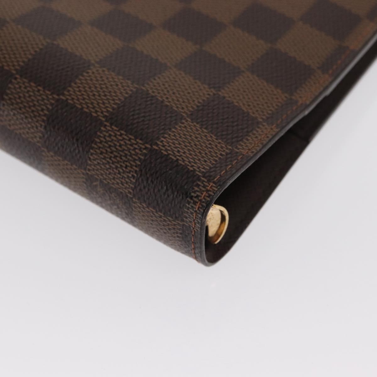 LOUIS VUITTON Damier Ebene Agenda GM Day Planner Cover R20107 LV Auth 169889SAV