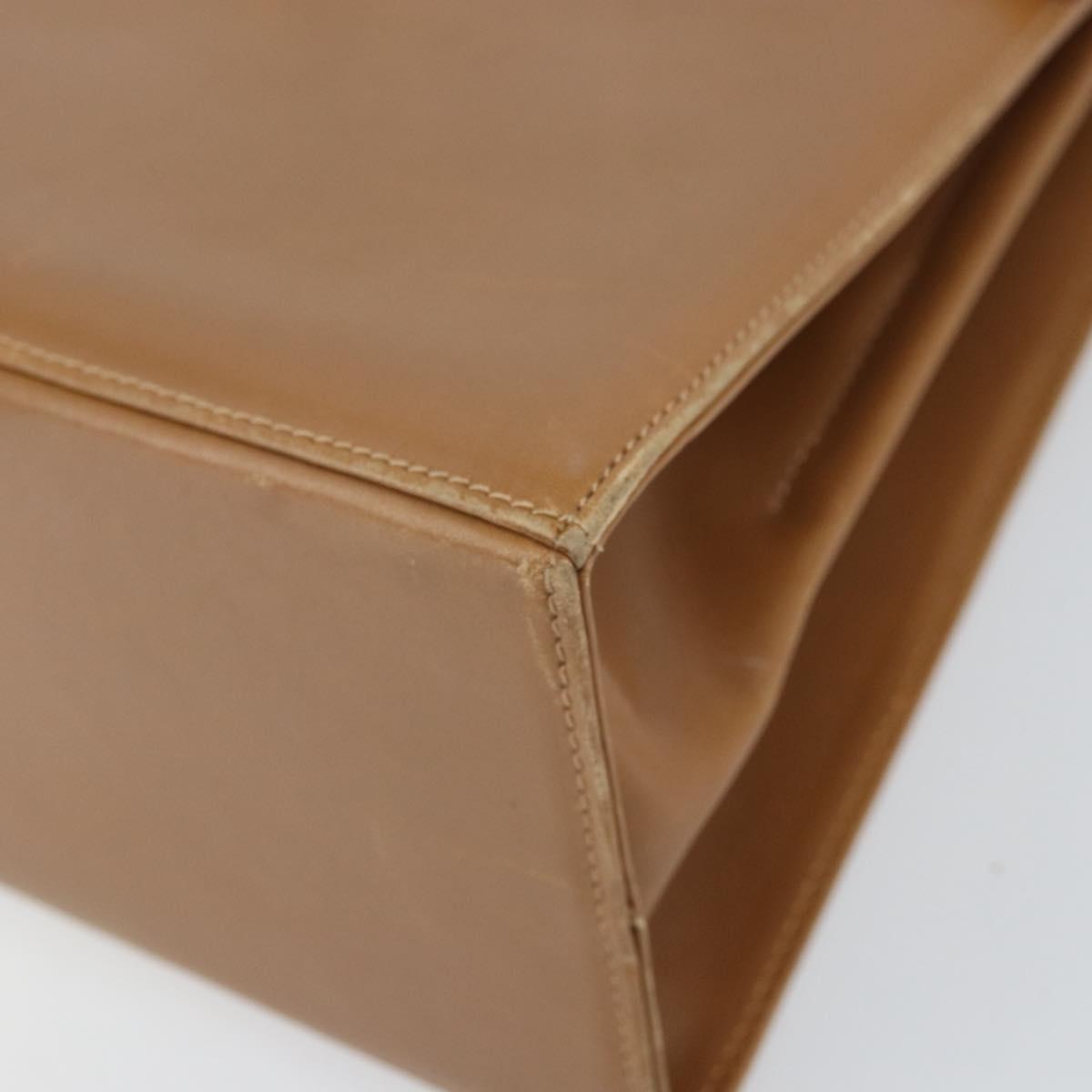 Salvatore Ferragamo Gancini Hand Bag Leather Brown Gold Auth 169892