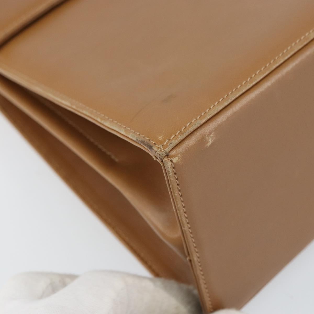 Salvatore Ferragamo Gancini Hand Bag Leather Brown Gold Auth 169892