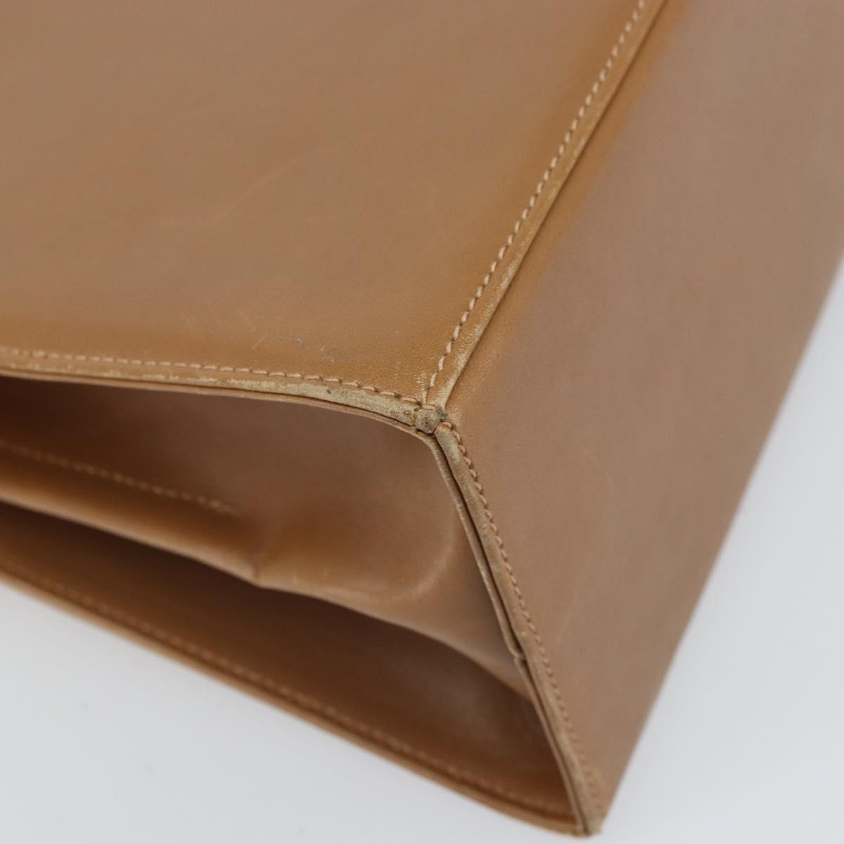 Salvatore Ferragamo Gancini Hand Bag Leather Brown Gold Auth 169892