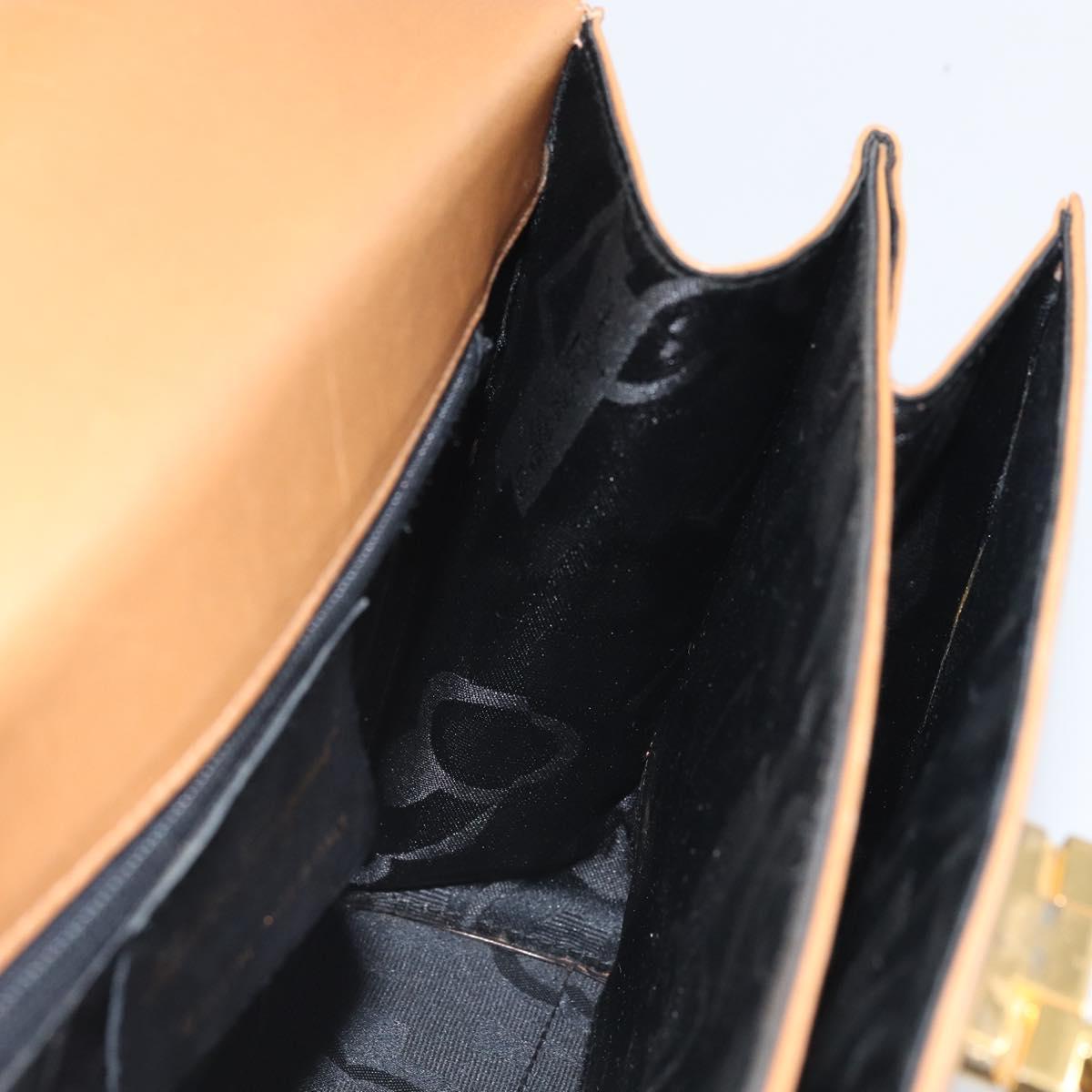 Salvatore Ferragamo Gancini Hand Bag Leather Brown Gold Auth 169892