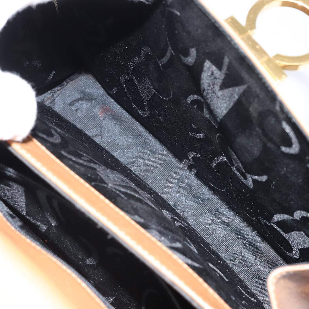 Salvatore Ferragamo Gancini Hand Bag Leather Brown Gold Auth 169892