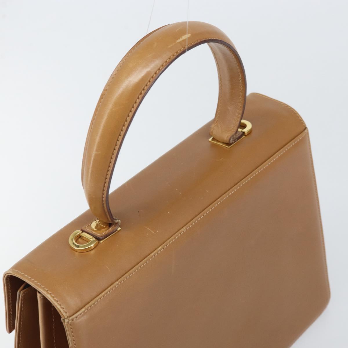 Salvatore Ferragamo Gancini Hand Bag Leather Brown Gold Auth 169892