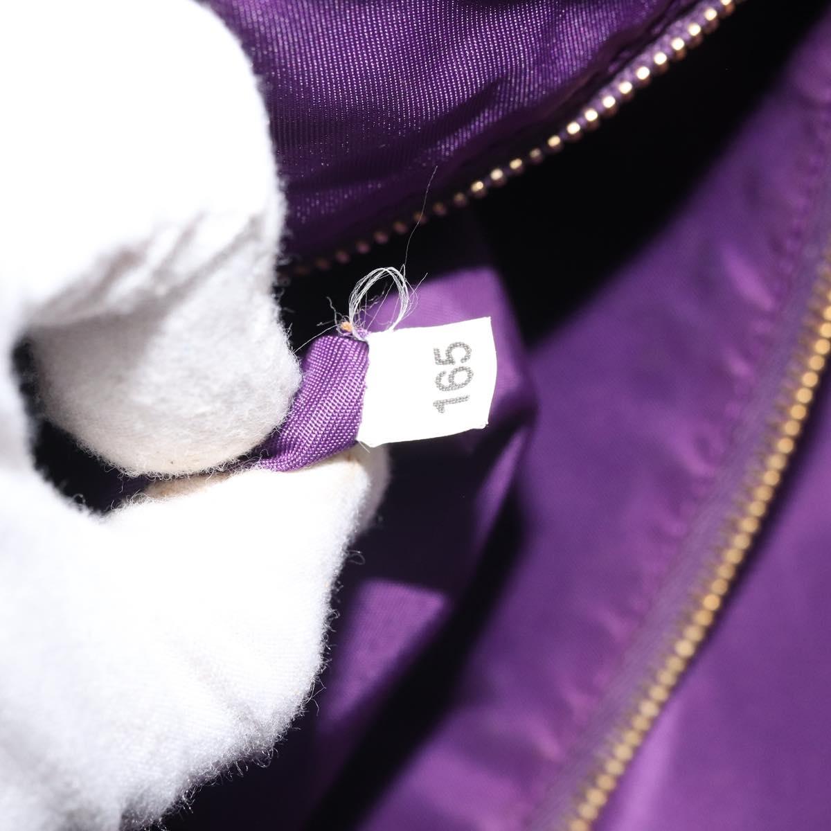 PRADA Tote Bag Nylon Purple Gold Auth 169896