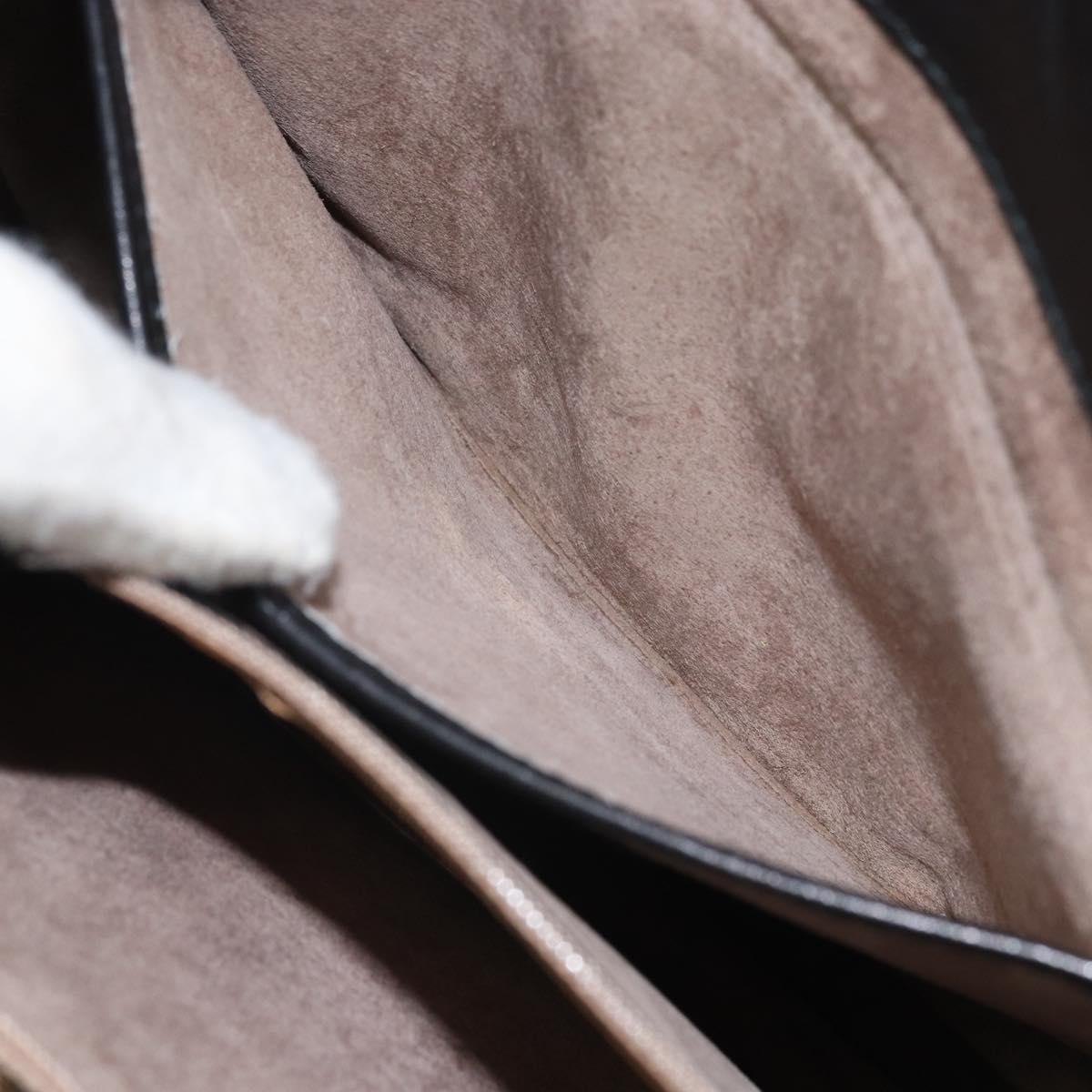 TIFFANY&Co. Chain Shoulder Bag Leather Black Gold Auth 169897