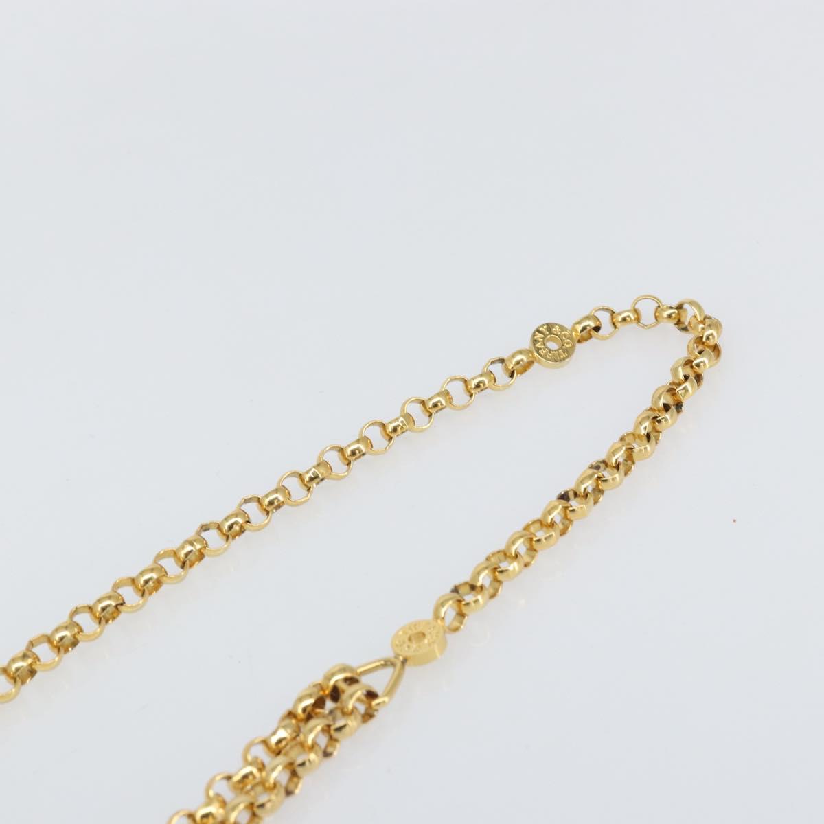 TIFFANY&Co. Chain Shoulder Bag Leather Black Gold Auth 169897