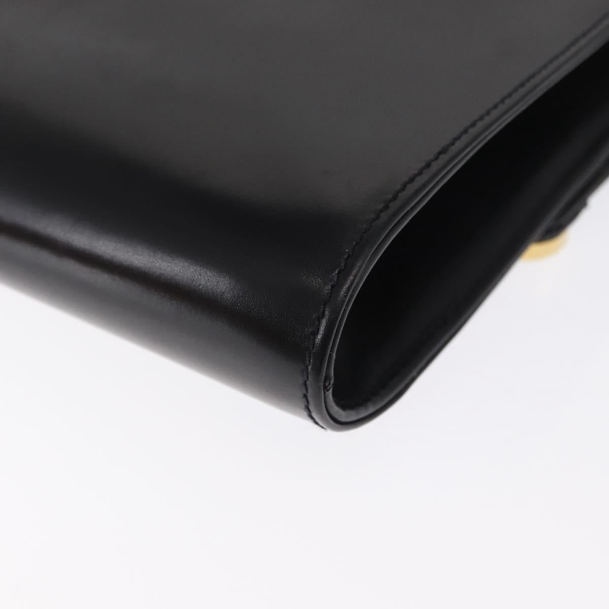 GUCCI Shoulder Bag Leather Black Gold 004 056 0209 Auth 169902